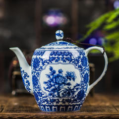 茶壶陶瓷大码茶具大茶壶带不锈钢过滤网家用防暴加厚青花瓷釉下彩