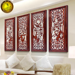 东阳木雕挂件客厅中式实木雕刻壁挂屏沙发电视背景墙装饰画条屏