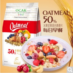 欧扎克 水果麦片 50%水果坚果脆麦片 每日坚果免煮即食休闲早餐750g